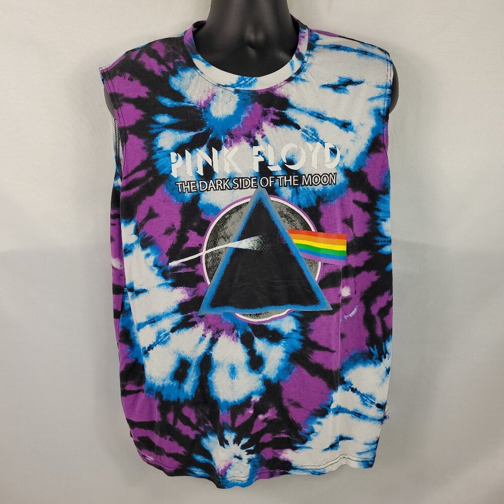 Pink Floyd Dark Side of the Moon Sleeveless Tie Dye Shirt Mens size XL